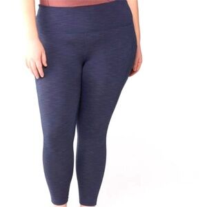 Prana Becksa 7/8 Legging Plus Women Nautical Heather Blue High Rise Pockets 1X